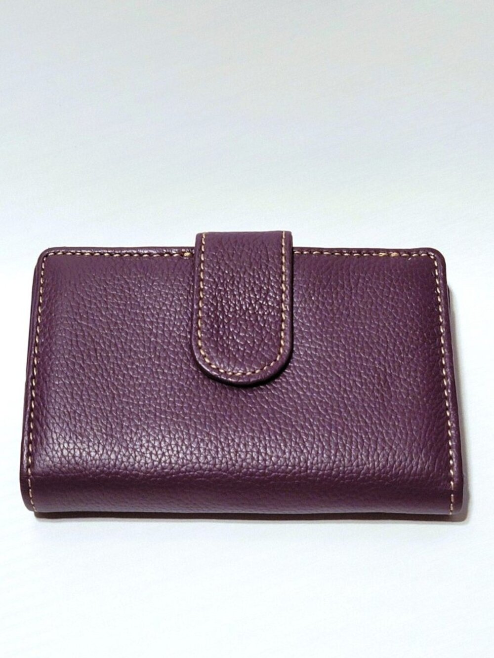 Guang Tong Genuine Leather Safekeeper Wallet Purple Bi-Fold Plus with Coin Pouch